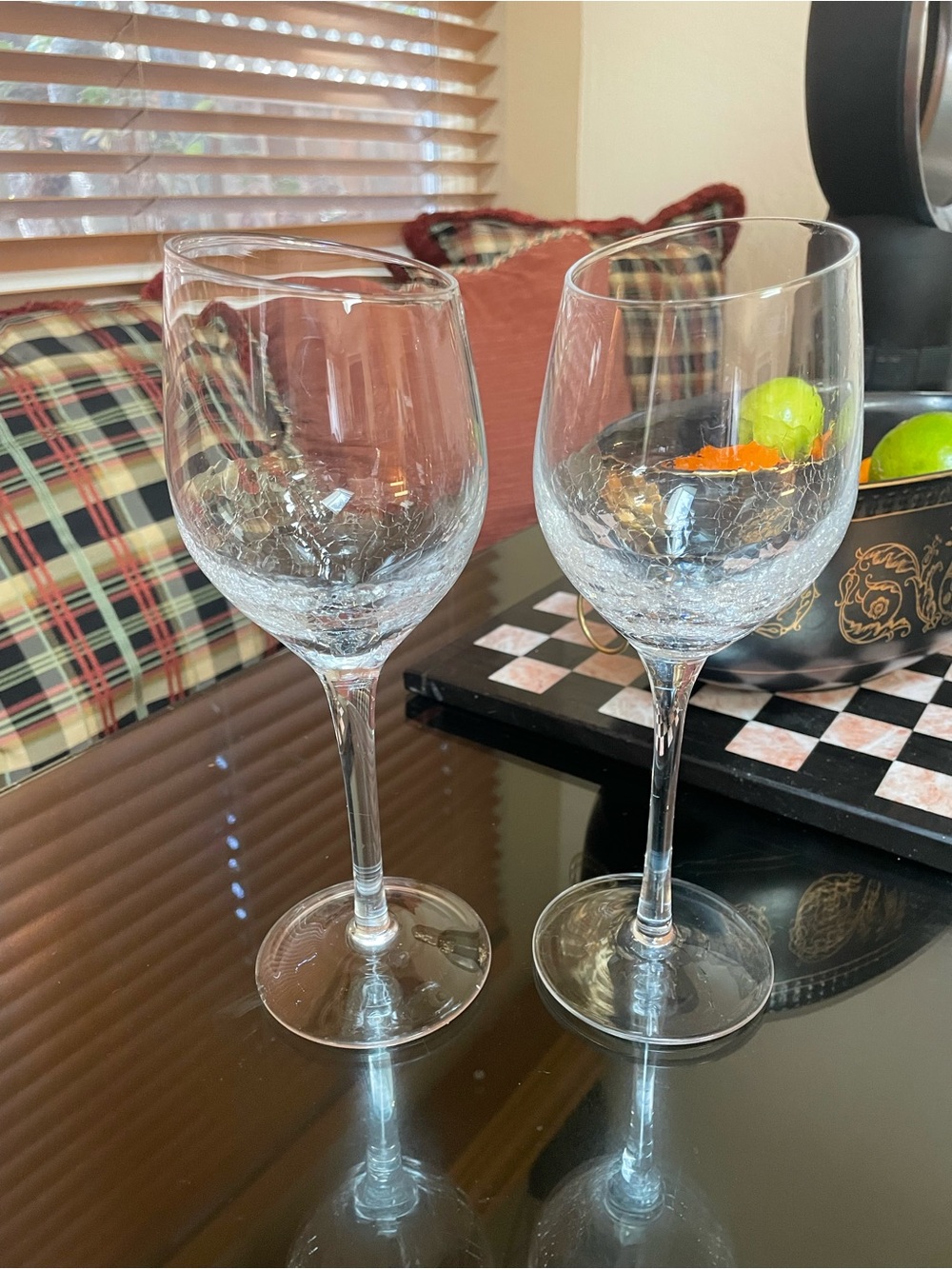 Pier 1 Slanted Crackle Wine glasses